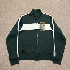 Vtg Abercrombie & Fitch Track Jacket Mens 2XL Green Full Zip 90s Y2K Preppy